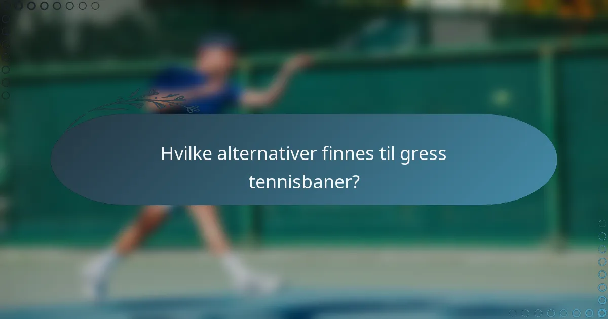 Hvilke alternativer finnes til gress tennisbaner?